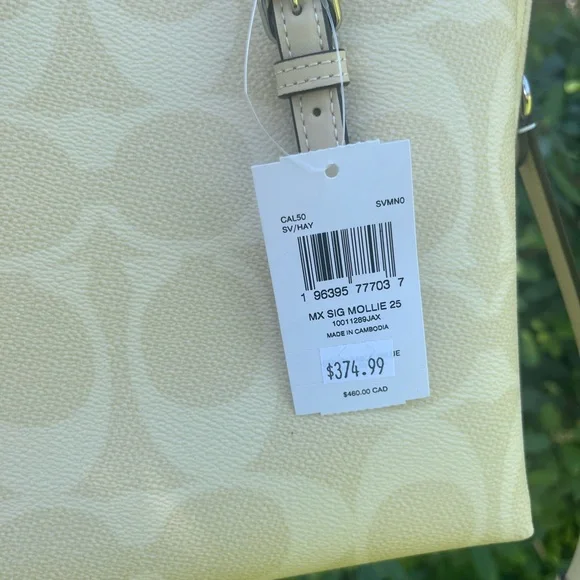 Coach Signature Canvas Yellow/Hay Mollie 25 Tote - Picture 4 of 10